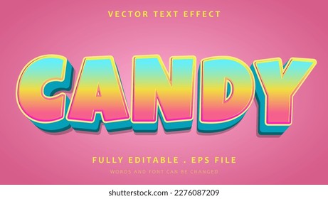 3d Colorful Candy Editable Text Effect Design Template. Effect Saved In Graphic Style