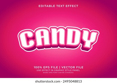 3D Colorful Candy Text effect editable vector