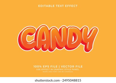 3D Colorful Candy Text effect editable vector