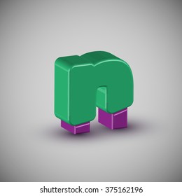 3d colorful character fro a typeset, vector
