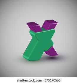 3D colorful character from a typeset, vector
