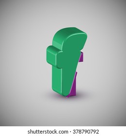 3D colorful character from a typeset, vector