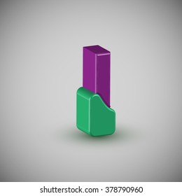 3D colorful character from a typeset, vector