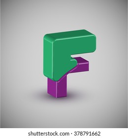 3D colorful character from a typeset, vector