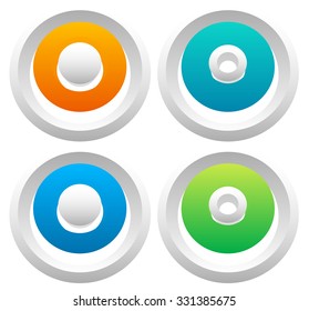 3d Colorful circle elements. editable vector graphic.