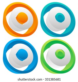 3d Colorful circle elements. editable vector graphic.