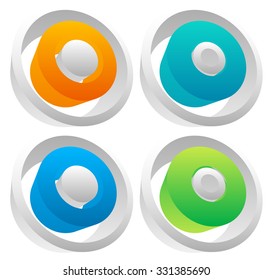 3d Colorful circle elements. editable vector graphic.