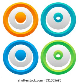 3d Colorful circle elements. editable vector graphic.