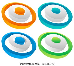 3d Colorful circle elements. editable vector graphic.