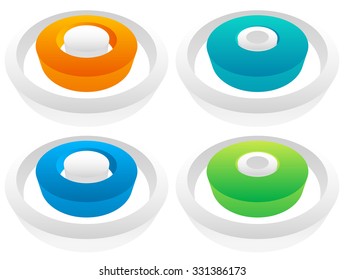 3d Colorful circle elements. editable vector graphic.