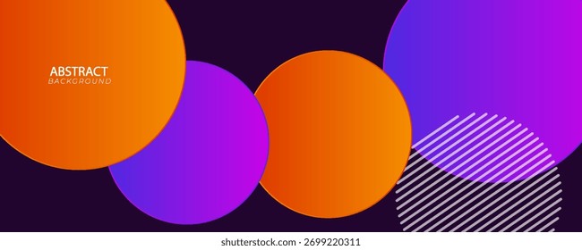 3D colorful circles abstract background overlap layer on dark space with cutout effect decoration. Modern graphic design element vibrant style concept for web, art, flyer, card, or brochure cover