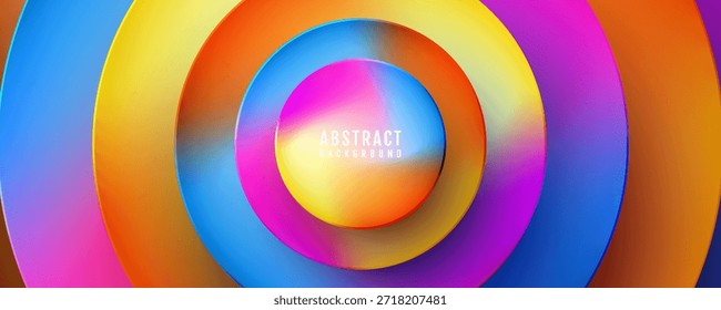 Círculos de colores 3D de fondo abstracto superponen la capa en el espacio brillante con la decoración del efecto del recorte. Concepto moderno del estilo del caramelo del elemento de Diseño gráfico para el Web, el arte, el volante, la tarjeta, o la cubierta del folleto