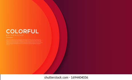 3D Colorful Cirlce Background With Overlap Layer Background. 