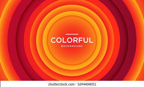 3D Colorful Cirlce Background With Overlap Layer Background. 