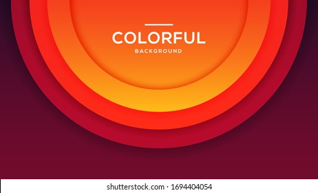 3D Colorful Cirlce Background With Overlap Layer Background. 