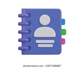 3d colorful contact app icon vector illustration