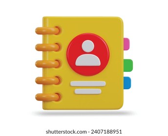 3d colorful contact book icon