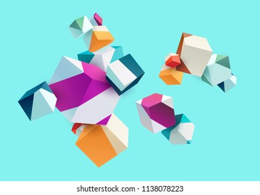 3d colorful cubes