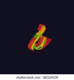 3D colorful font from a typeset, vector