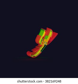 3D colorful font from a typeset, vector