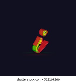 3D colorful font from a typeset, vector