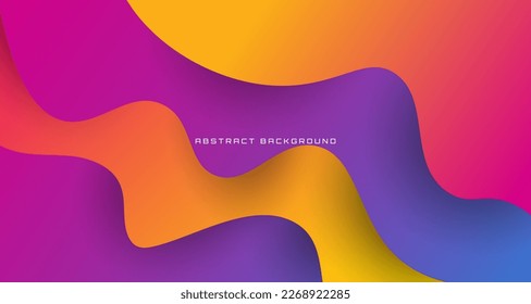 3D colorful geometric abstract background overlap layer on bright space with waves decoration. Graphic design element cutout style concept for banner, flyer, card, brochure cover, or landing page