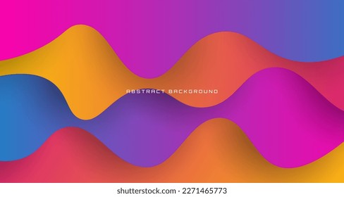 3D colorful geometric abstract background overlap layer on bright space with waves decoration. Graphic design element cutout style concept for banner, flyer, card, brochure cover, or landing page