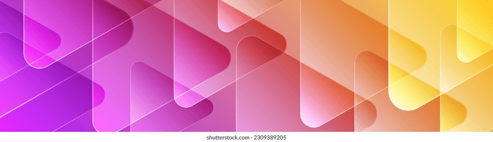 El fondo abstracto geométrico 3D colorido se solapa sobre un espacio brillante con la decoración de triángulos redondeados. Elemento de diseño gráfico concepto de estilo moderno para banner, volante, tarjeta, portada o folleto