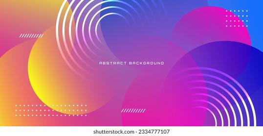 3D bunter geometrischer abstrakter Hintergrund überlappen Schicht auf hellem Raum mit kreisförmigen Formen Dekoration. Modernes dynamisches Design-Element-Konzept für Banner, Flyer, Karten, Cover oder Broschüren