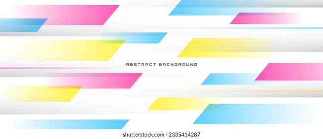 3D colorful geometric abstract background overlap layer on bright space with horizontal shapes decoration. Modern graphic design element cutout style concept for banner, flyer, card, or brochure cover