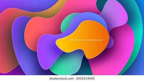 3D colorful geometric abstract background overlap layer on bright space with waves decoration. Minimalist modern graphic design element cutout style concept for banner, flyer, card, or brochure cover