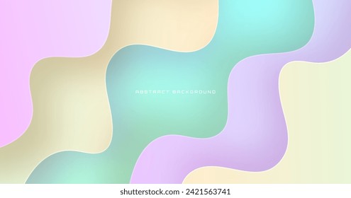 3D bunter geometrischer abstrakter Hintergrund überlappen Schicht auf hellem Raum mit Wellen Dekoration. Minimalistisches modernes Design-Element-Ausschnitt-Konzept für Banner-, Flyer-, Karten- oder Broschürendeckel
