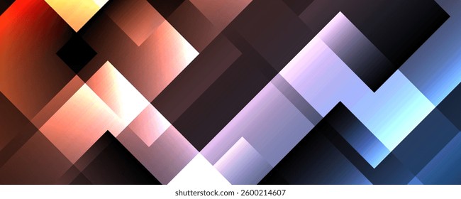 3D colorful geometric abstract background overlap layer on dark space with squares effect decoration. Modern graphic design element cutout style concept for web banner, flyer, card, or brochure cover