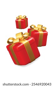 3d Colorful gift box present on the white background