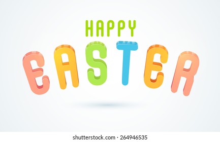 3D colorful glossy text Easter on white background, can be used as poster, banner or flyer.