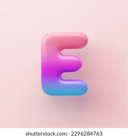 3D Colorful Gradient letter E on a light background