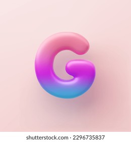 3D Colorful Gradient letter G on a light background