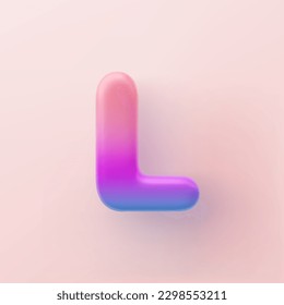 3D Colorful Gradient letter L on a light background