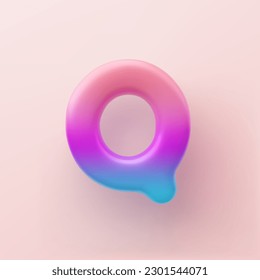 3D Colorful Gradient letter Q on a light background