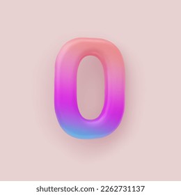 3D Colorful Gradient number null on a light background