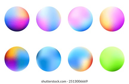 coleção de vetores de formas de esfera de gradiente colorido 3d