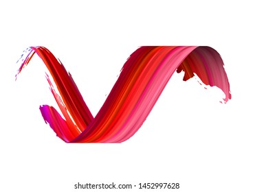3d colorful grunge paint brush stroke ribbon collection. Vector background.