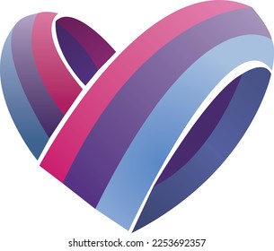 3D colorful heart shape isolated on white background
