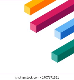 3d colorful isometric chart bar for infographic statistical element