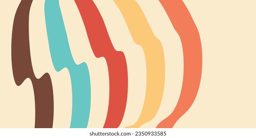 3D Colorful lines in perspective view, abstract vector background, linear perspective illustration
