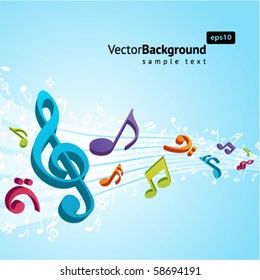 3d colorful music background