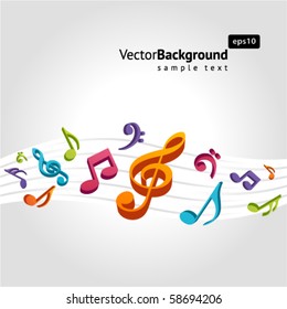 3d colorful music background