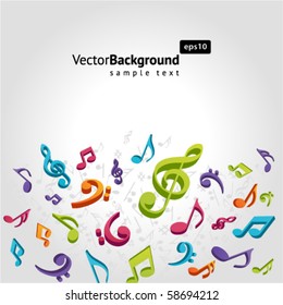 3d colorful music background