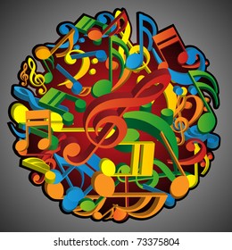 3d colorful music background