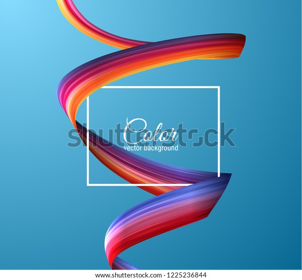 3D Colorful Paint Watercolor Brush Stroke Stock Vector (Royalty Free) 1225236844